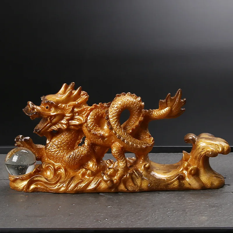 Resin Color Change Dragon Tea Accessories Household Office Tea Pet Decoration Toy