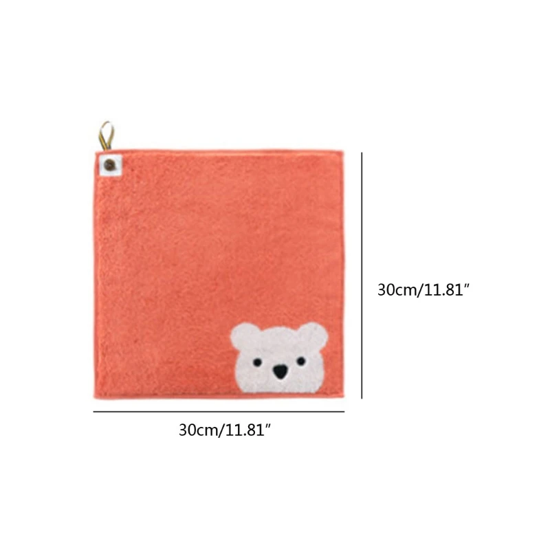 Children Towels Baby Face Cute Cartoon Bear Pattern Hangable Hand Soft Cotton Kids Bathroom Products