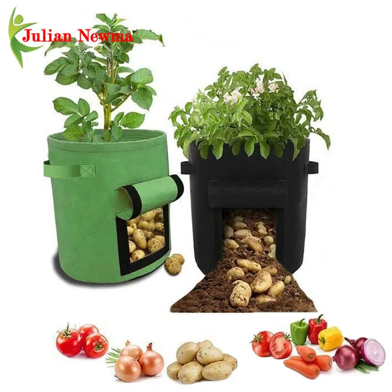 Bolsas de cultivo de plantas para el hogar, maceta de patatas para jardín, invernadero, fresa, bolsa de cultivo de verduras, bolsa de plantación Vertical, herramientas de Semillero