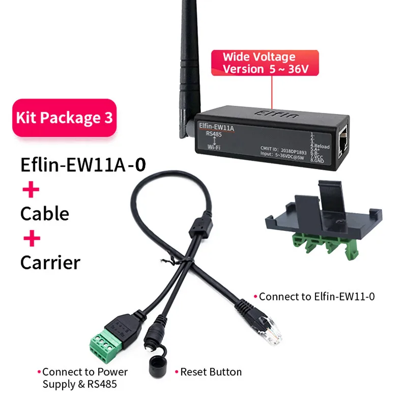 Elfin-EW11A-0/ EW11A Wide Voltage Wireless Networking Devices Modbus TPC IP RJ45 RS485 to WIFI Serial Server DTU