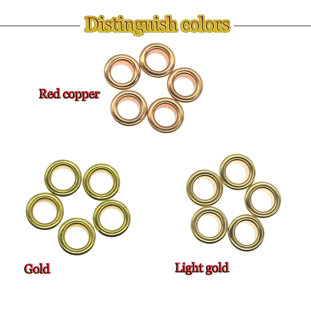 Bright Gold Brass Eyelets, Scrapbooking Accessories, Knitwear,Apparel Bags, Shoe, Light Gold  3|3.5|4|4.5|5|6|8|10|12|17|20mm