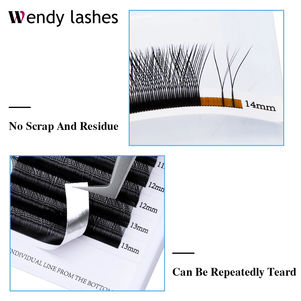 Wendy Lashes-Extensions de cils en forme YY, cils à deux pointes, cils brésiliens tissés à la main, cils individuels, maquillage doux