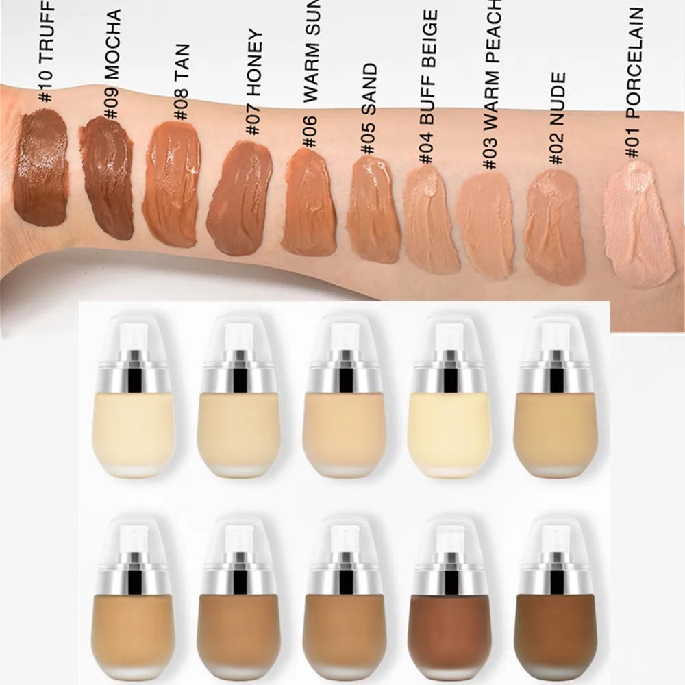 

Wholesale Makeup Liquid Foundation Full Coverage Waterproof Natural Concealer Private Label Longlasting Makeup Foundation