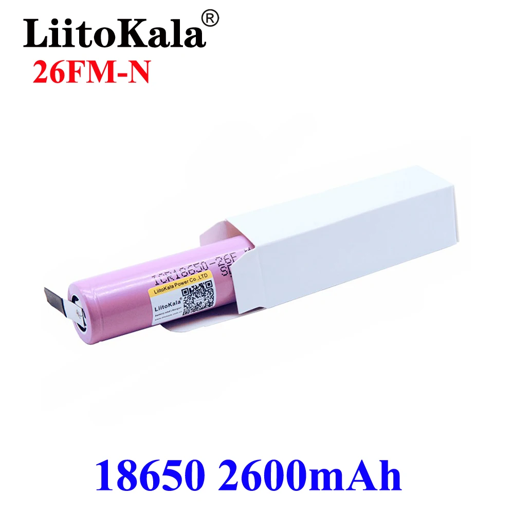 LiitoKala 18650 akumulator 3.7V 2600mah ICR18650-26FM wysoki odpływ 20A do latarki czołowej latarka Power Bank