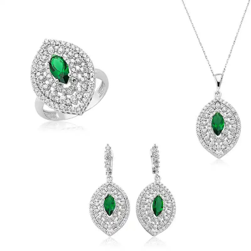 Silver Shuttle Gemstone Hurrem Women 'S Set