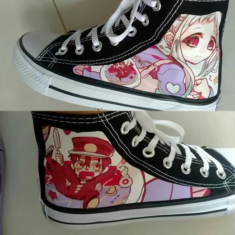 Toilet-Bound Hanako-kun Cosplay High Canvas Shoes Jibaku Shounen Hanako-Kun Nene Yashiro Cartoon Fashion Casual Sneaker Shoes