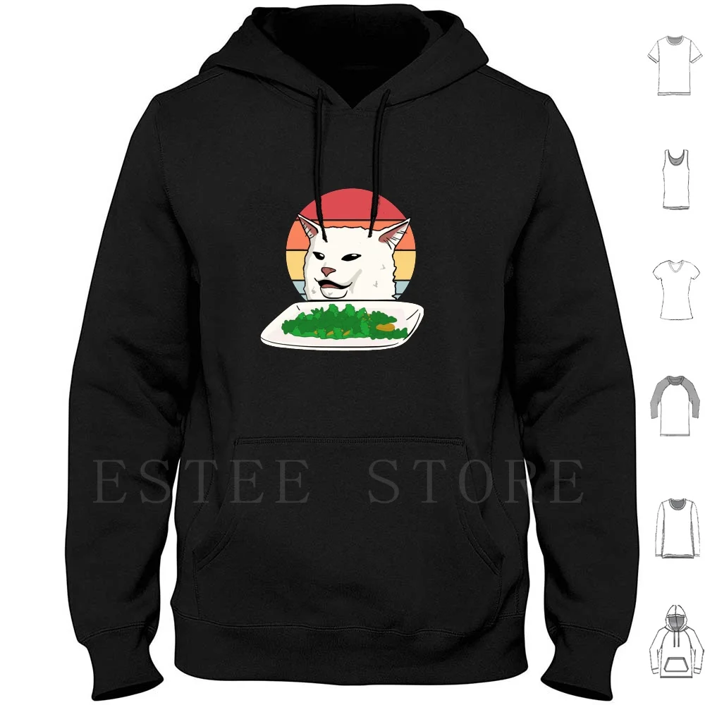 Angry Woman Yelling At Confused Cat At Dinner Table Meme Hoodies Angry Woman Yelling At Confused Cat At Dinner