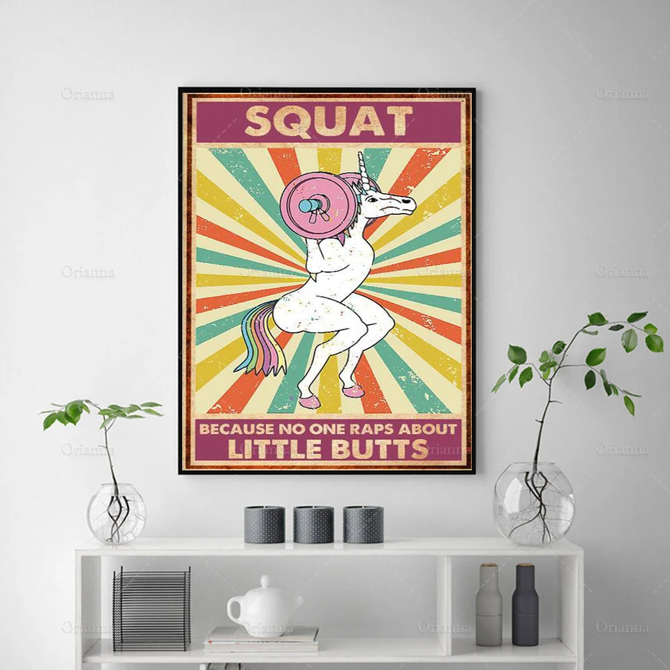 Because No One Raps About Little Buts poster, Motivational print,  funny wall art, Gym art, Modern Home Gym decor Canvas Gift