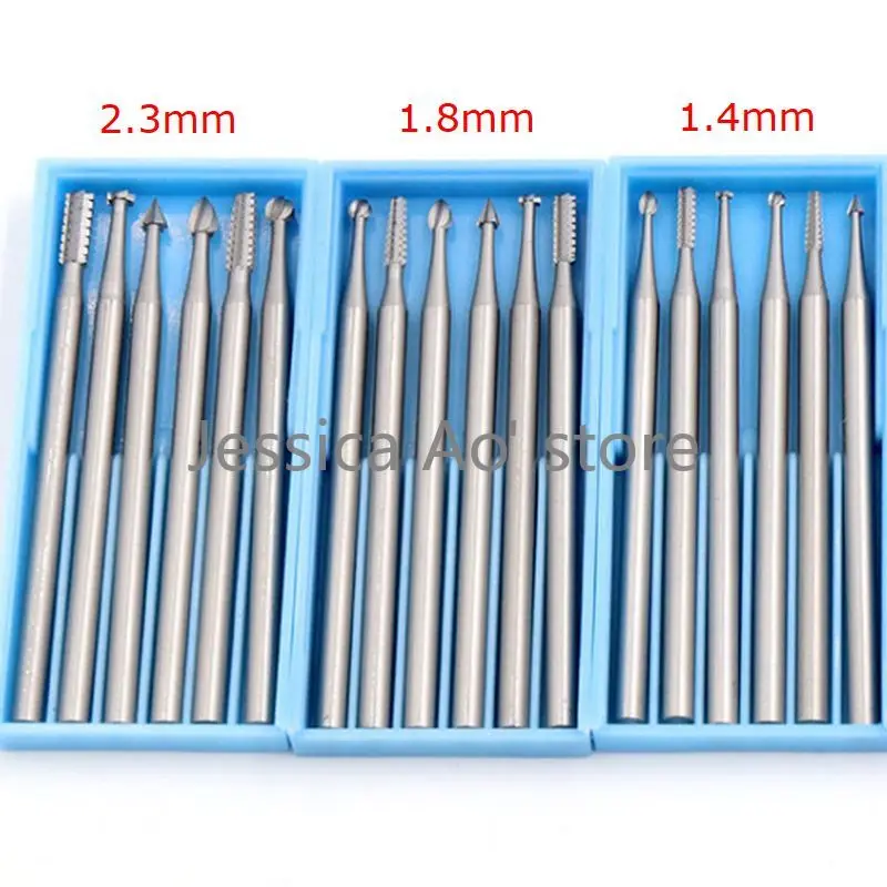 18pcs 1.0mm-2.3mm Blue Box S M L Mini Electric Mill Carving Bits Jewelry Micro-carving Knife Wood Tools Olive Nut-carving