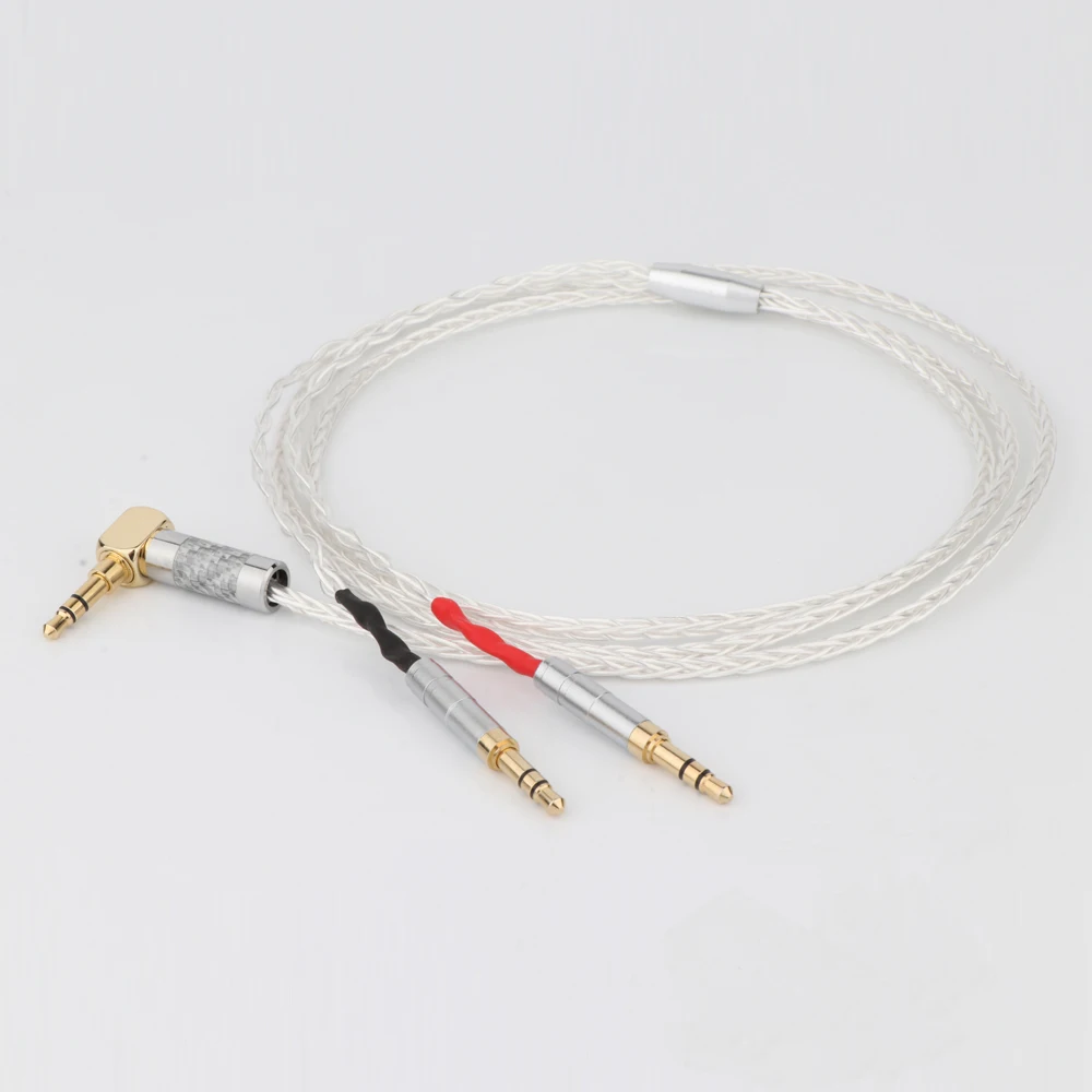 HIFI 99.998% 8cores Silver 3.5mm To Dual 3.5mm Headphone cable earphone cable For Focal Clear Elear Elex Elegia Stellia