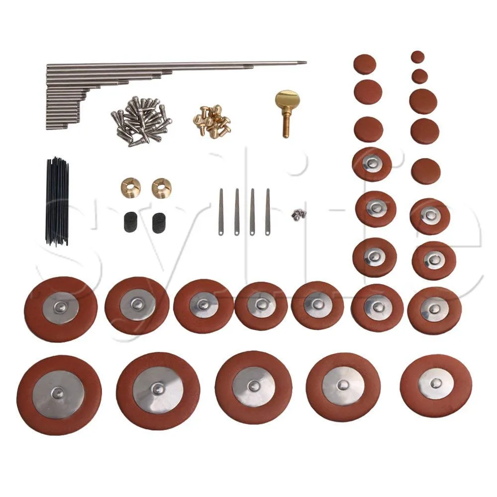 

DIY Alto Saxophone Repair Parts Maintenance Kit Screws Set Spring needle and 25pcs Sax Pads Type C