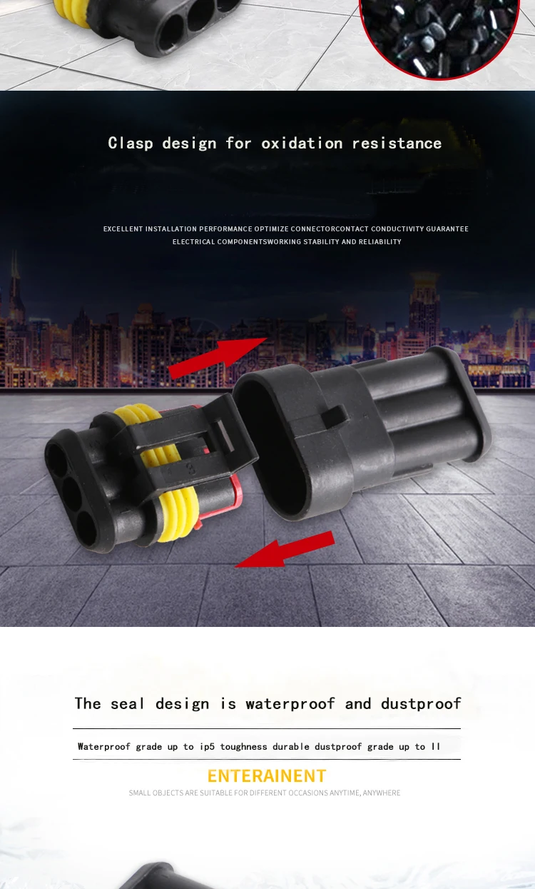 50 Sets 4-Pin 1,5 Steckverbinder, DJ7041-1.5-11/21 Wasserdichter Elektrischer Kabelstecker, Xenon-Lampen-Steckverbinder, Automobil-Steckverbinder – Detail 4