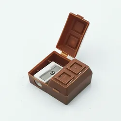 5pcs / lot Creative Chocolate Shape Pencil Sharpener with Eraser as School Stationary