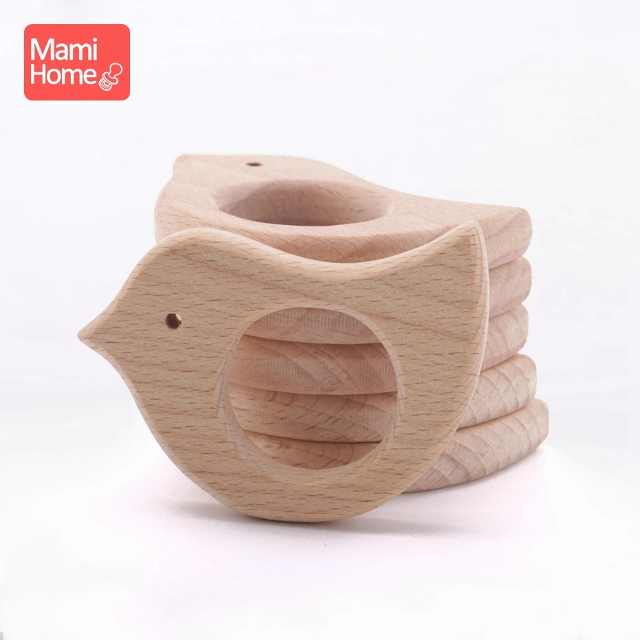 20pc Baby Wooden Teether Animal Beech Pacifier Pendant BPA Free Wood Teeth Blank Rodent Teether Toy Nursing Gift Children\'s Good