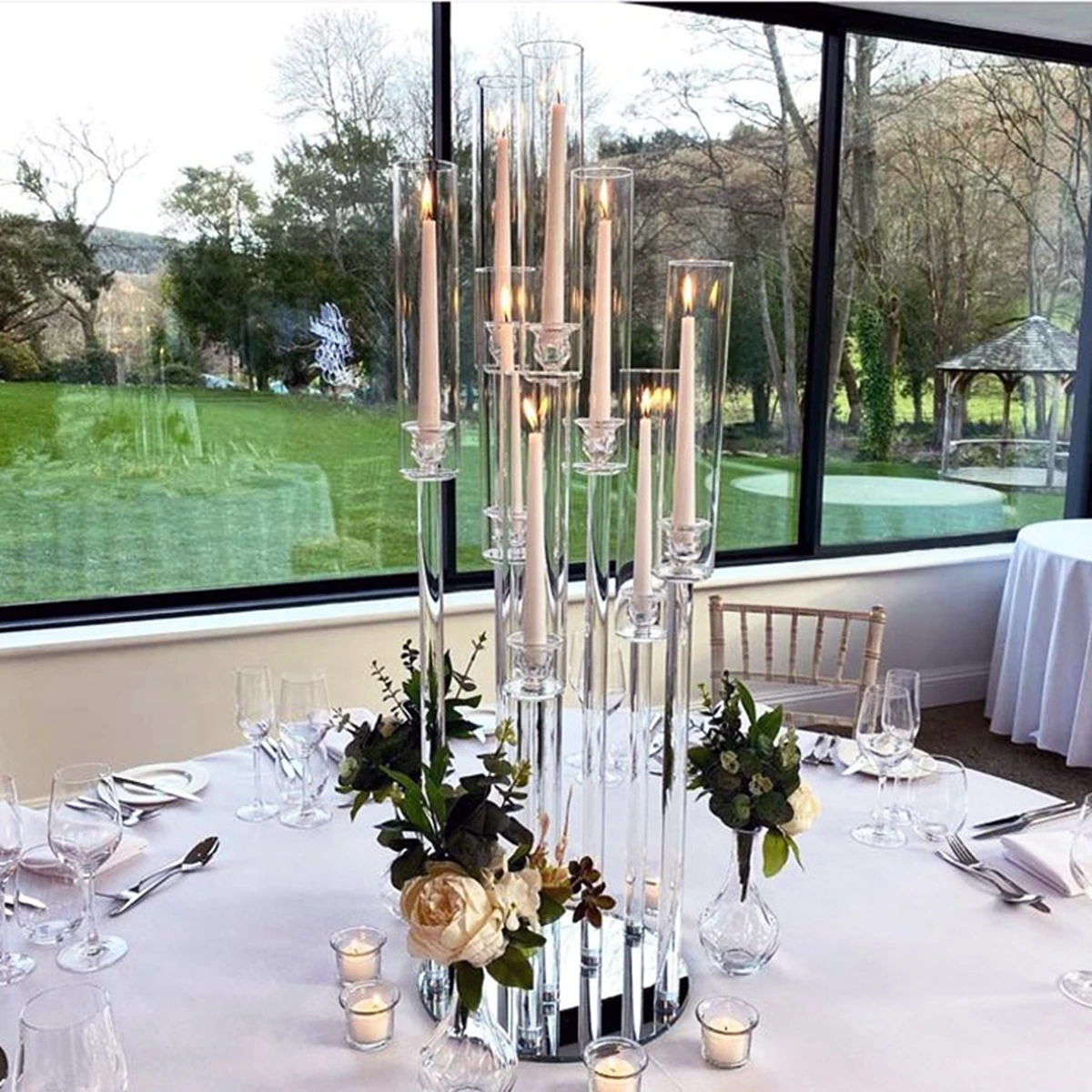 10pcs)Centerpieces Crystal Centerpieces For Wedding Table Crystal Candelabra table decor qq0200