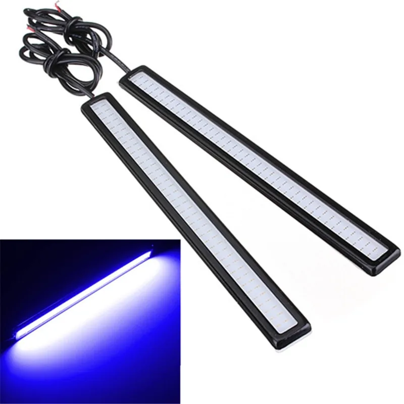 Luz LED COB de circulación diurna, lámpara de 17cm, resistente al agua, cc 12V, fuente de luz para coche, barra antiniebla de estacionamiento, 2 uds.