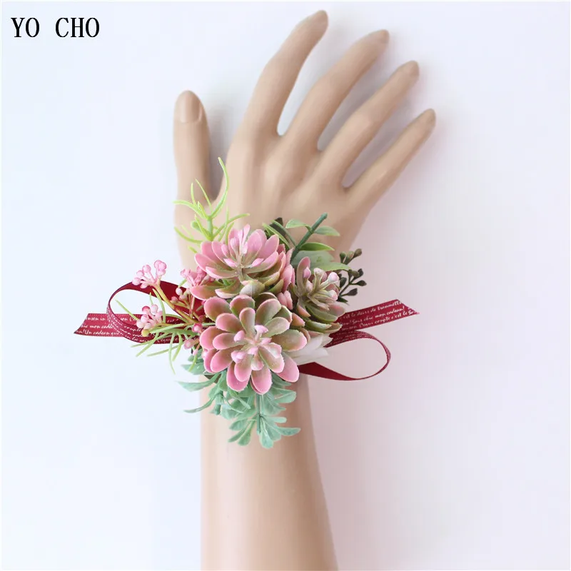 HÌNH CHO Đỏ Palstic Mọng Nước Áo Khoác Nữ họa tiết Nhân Tạo Vật Có Hoa Cưới Người Boutonniere Tay Cổ Tay Xòe Dạ Hội Đảng Phụ Kiện Cài Áo