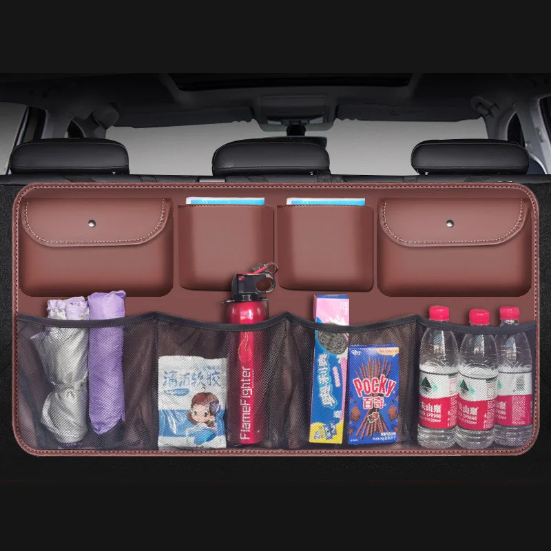 High Quality Leather Car Trunk Organizer 2023 Rear Seat Back Storage Bag Multi-use Car Trunk Organizer Auto Accessories Supplies