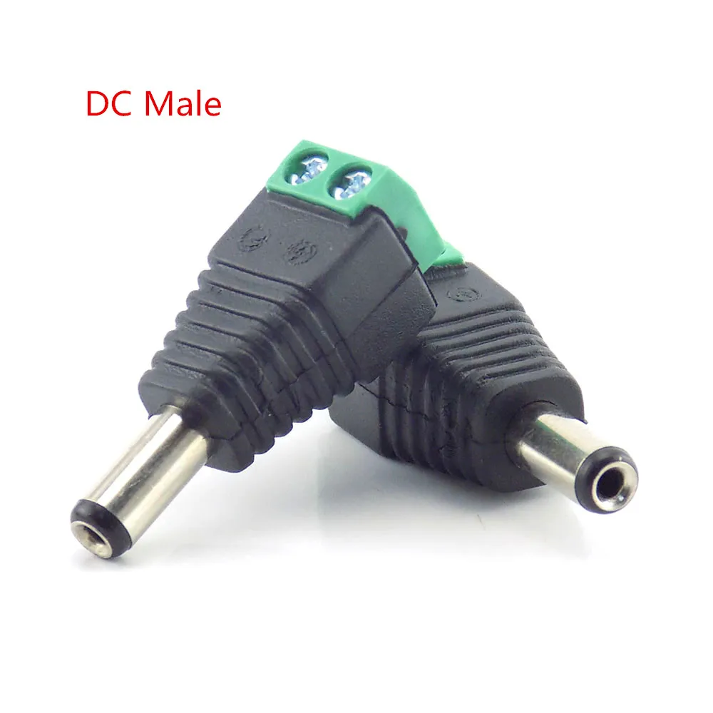 1/2/10pcs 12V DC Male DC Female Plug BNC Connector Plug CCTV DC Power Cable 2.1 x 5.5mm Male BNC Adapter for Led Strip Light