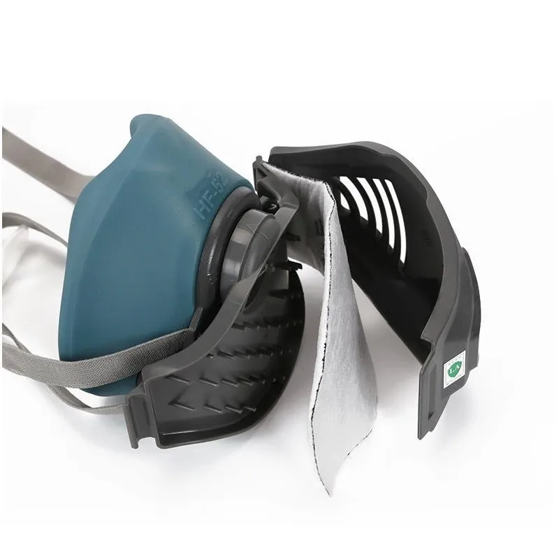HF-52 Gas Mask Respirator Polish Woodworking New Upgrade 1701CN Particulates Filters Pollen Fumes Comfortable Dust Mask
