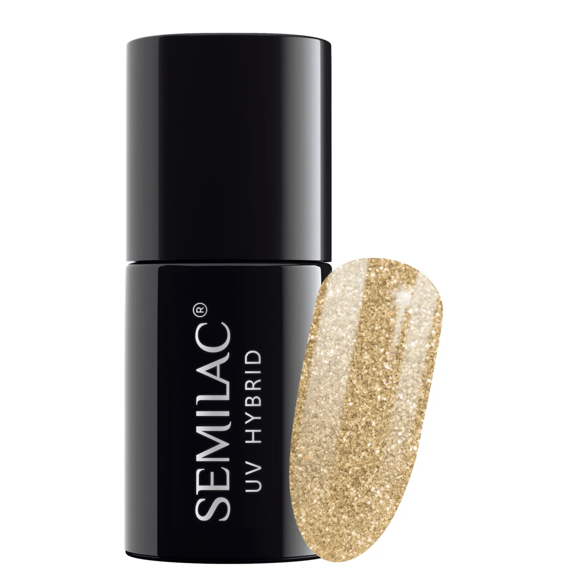 Semilac Gold disc 037 semi-permanent cover, UV hybrid nail polish texture Gel