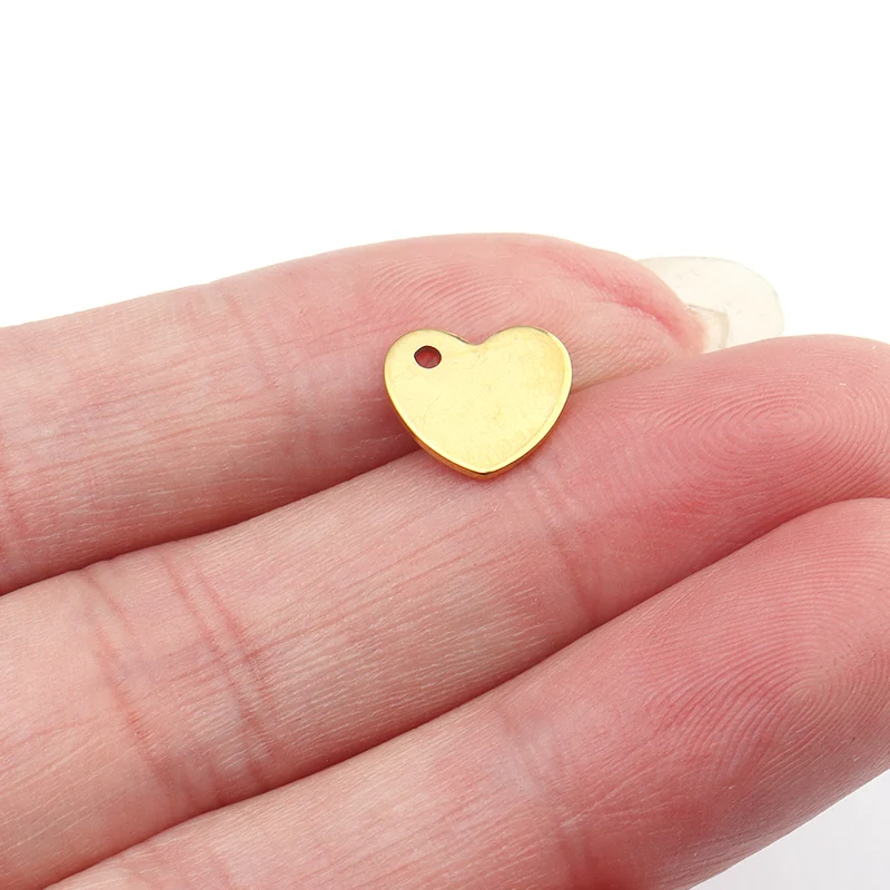 10-20pcs Round Heart Stainless Steel Charms Stamping Blanks Dog Tag Pendant For Necklaces DIY Jewelry Making Support Engrave