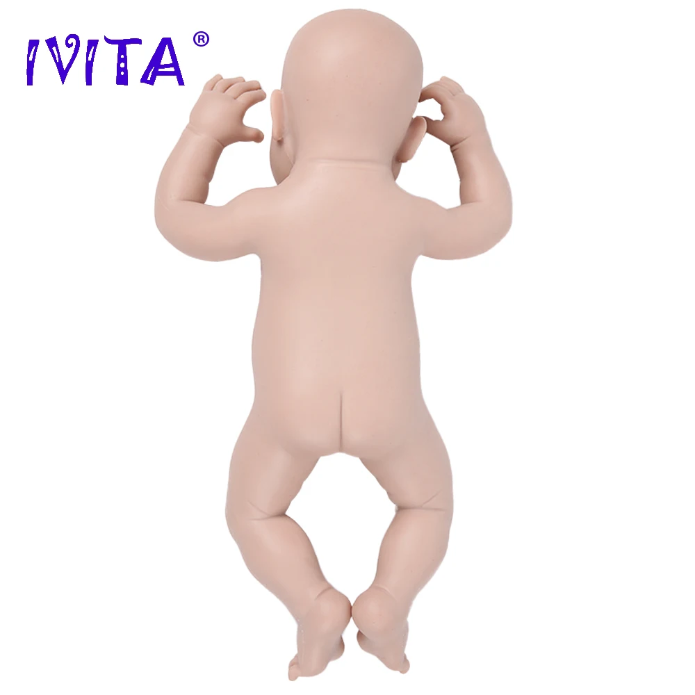 IVITA WG1510 47cm 3700g Eyes Closed Full Body Silicone Bebe Reborn Baby Doll Unpainted Unfinished Dolls DIY Blank Toys Kit