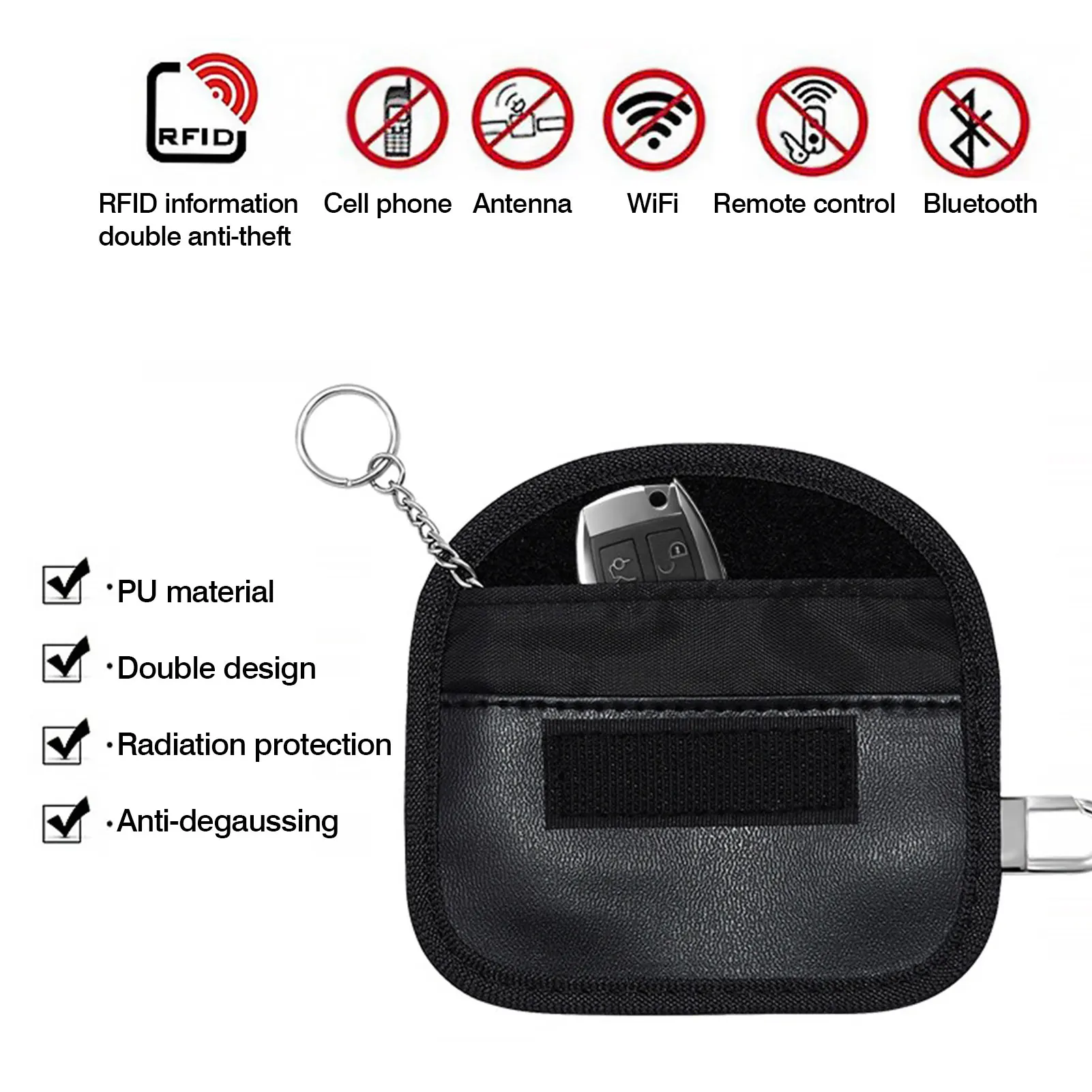 Car Key Signal Blocker Case Faraday Cage Fob Pouch Keyless RFID Blocking Bag For Cell Phone bags