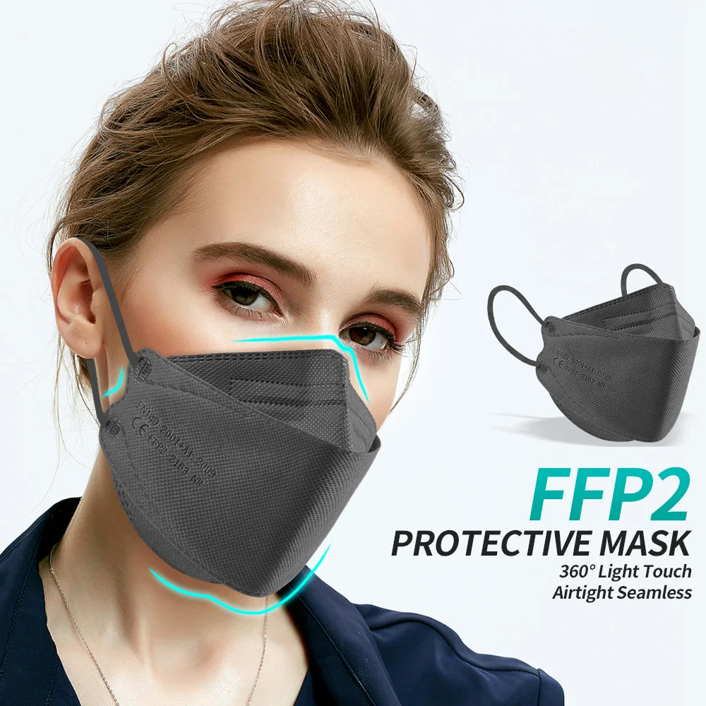 Mascarillas coreanas FFP2, tapabocas de 4 capas KN95, antiniebla, certificado CE