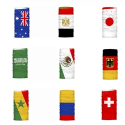 Seamless Neck Gaiter Digital Printing Switzerland Australia Japan Egypt Flag Bandana Headband