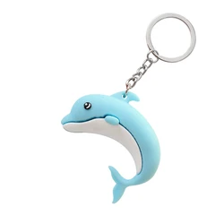 Cute Silicone Anime Dolphin Keychain For Women Marine Cartoon Fish Charm Men Bag Car Trinket Female Wedding Party Gift