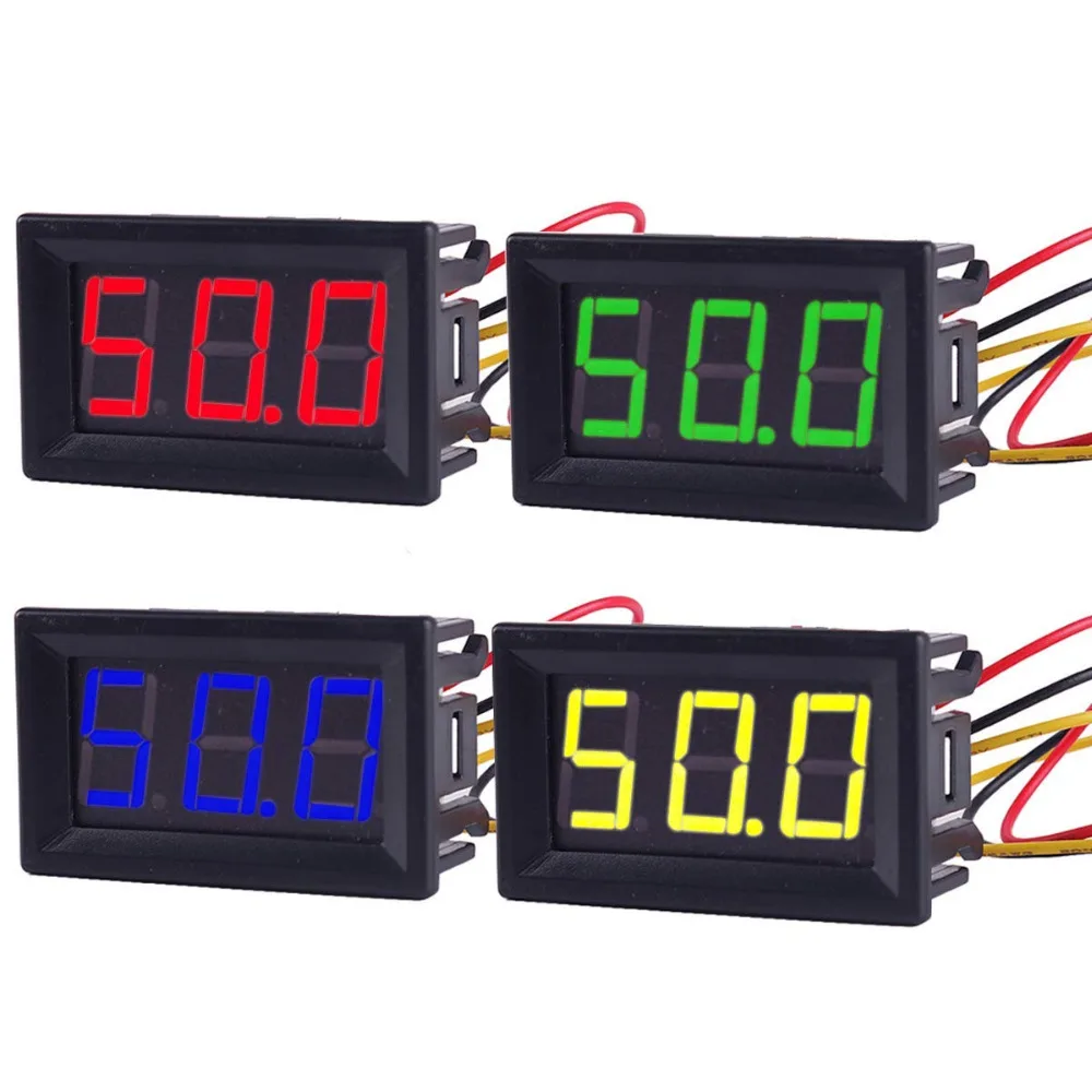 

Digital Voltmeter DC 4.5V to 30V Digital Voltmeter Voltage Panel Meter Red/Blue/Green For 6V 12V Electromobile Motorcycle Car