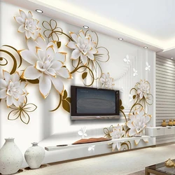 Custom 3D Spatial Extension Corridor Personality Wall Mural Wallpaper Jewelry Flower Butterfly Wall Paper Living Room Home Decor