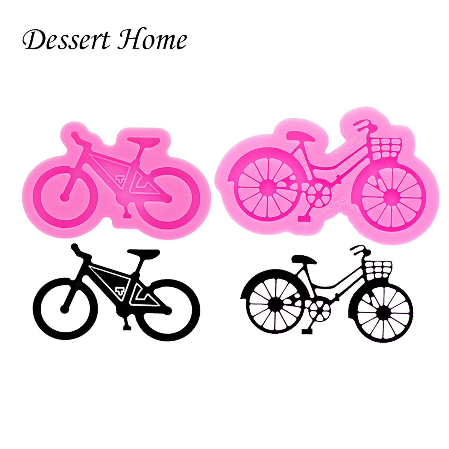 DY0556 Glossy Resin Bicycle Molds, Mold for Keychain , Silicone Molds DIY Epoxy Jewellery Making, Motorcycle Clay Molds