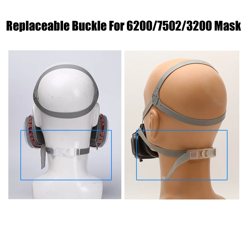 1Set/2pcs New Buckles Of Head Belt For 6200/3200/7502 Dust Mask Gas Respirator Replace Accessories For 6200 Work Safety