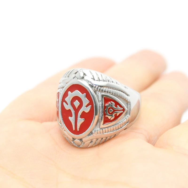 Stainless Steel World of Warcraft Horde Men Jewelry Ring US Sizes 8~13# US Stock