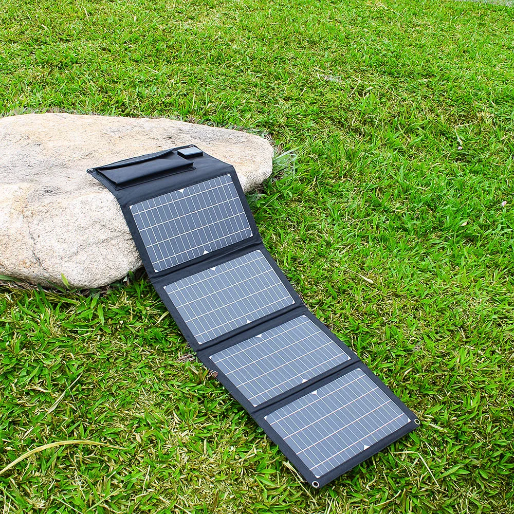 28w Foldable Solar Panel 18v Black Portable Solar Charger Outdoor Quick Charge Solar Panels for smartphone power bank