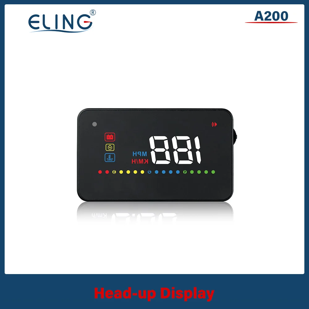 

ELING Car Hud Head Up Display New OBD2 Light Sensor Voltage Water Temperature Fatigue Driving Alarm RPM Speed