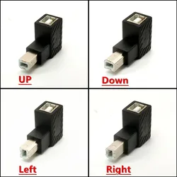 USB ADAPTER TYPE B MALE TO FEMALE RIGHT ANGLE 90 DEGREE UP&DOWN&LEFT&RIGHT ADAPTOR USB 2.0