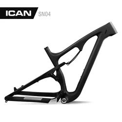 Hot sale 26ER Snow bicycle frame carbon fat bike frame suspension with travel 120mm BSA SN04