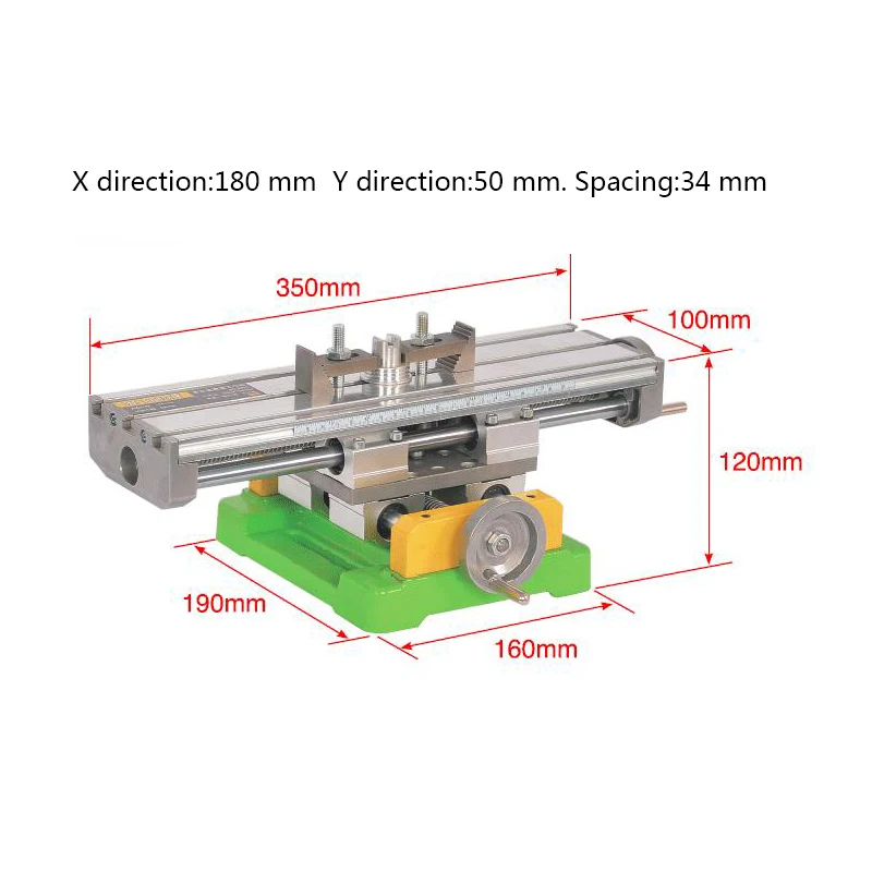 Precision Industry Heavy Dual-slot Multifunction Milling Machine Bench drill Vise worktable X Y-axis adjustment Coordinate table