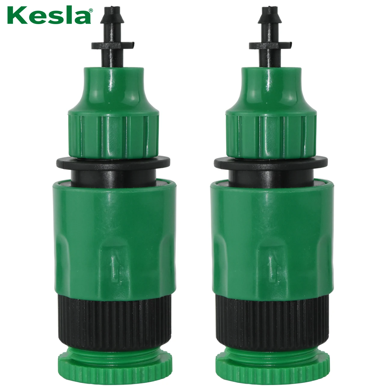 KESLA 2PCS Quick Connector Coupling w/ 1/4 (ID 4mm) or 3/8 inch (ID 8mm) Barbed Adapter Irrigation Garden Watering Greenhouse