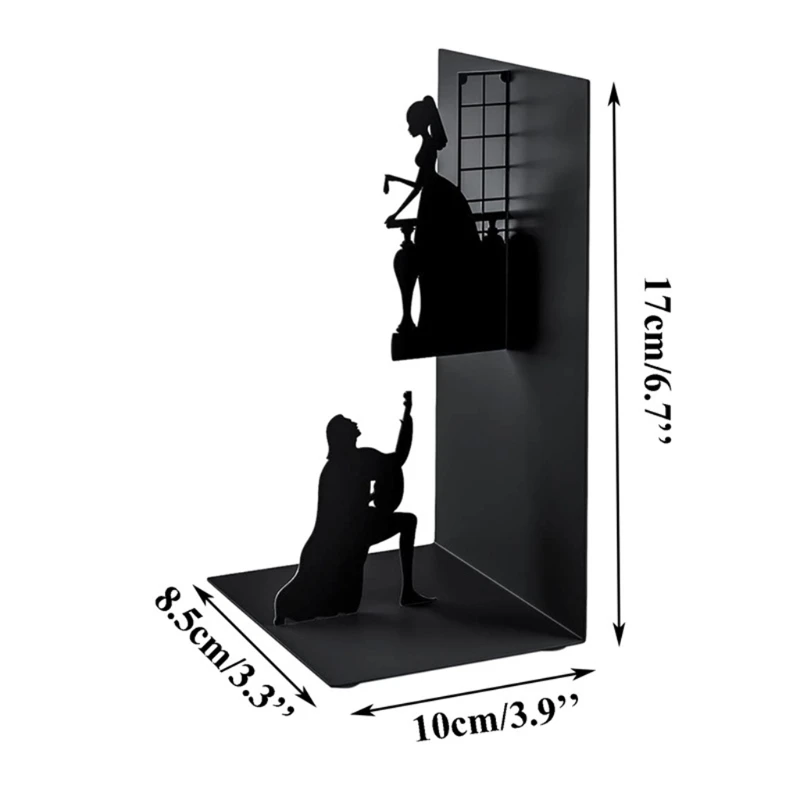 Buku Baca Bookends Gambar Besi Mendukung Sumbat Ujung Buku Retro Non-selip untuk Rak Dekorasi Desktop Meja Kantor Rumah