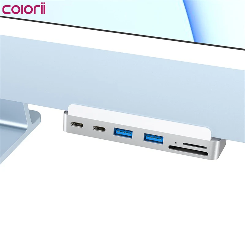 USB-концентратор Colorii с зажимом типа C для 2021 iMac с USB c USB 3,0 устройство для чтения Micro/SD карт 4K HD док-станция iMac аксессуары