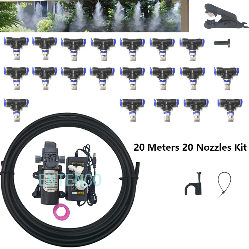 10M 20M DIY Fog Machine Nebulizer Water Pump Mist Cooling System For Patio Garden Trampoline Flower Bed Irrigation