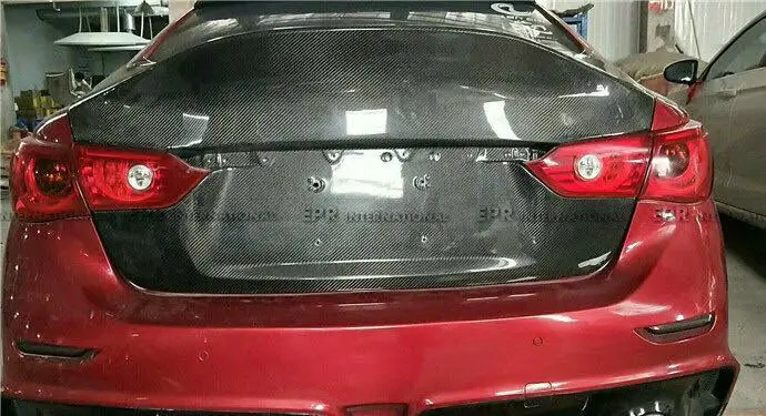 For Infiniti Q50 V37 EPA Style Carbon Fiber Rear Trunk Boot Lid Bodykits Bootlid Trim body kits