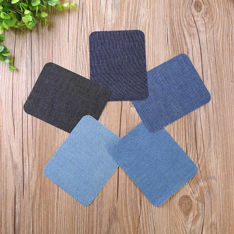 25/20/5PCS Denim Patches DIY Iron On Denim Elbow Patches Repair Pants For Jean Clothing And Jean Pants Apparel Sewing Fabric