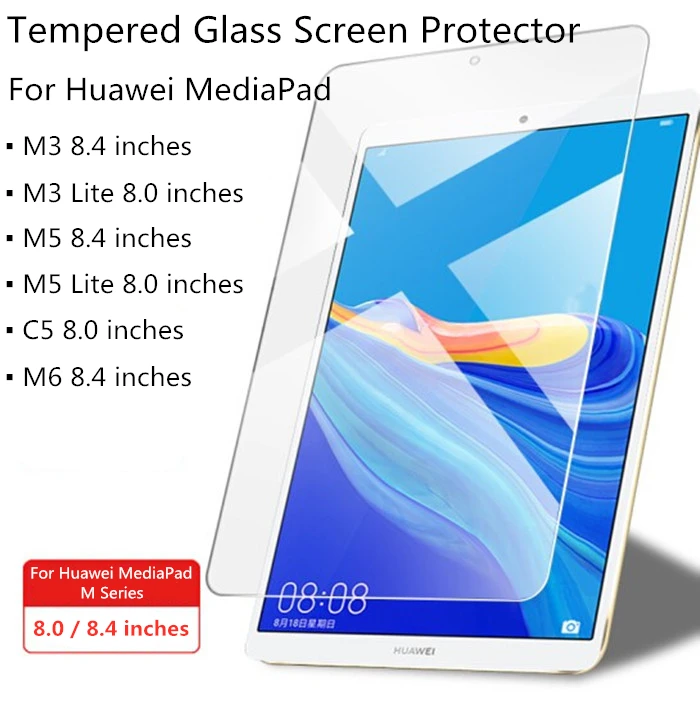 

Tempered Glass Screen Protector For Huawei MediaPad M6 M5 M3 8.4 inches Tablet Protective Film For M5 M3 Lite C5 2020 8 inches