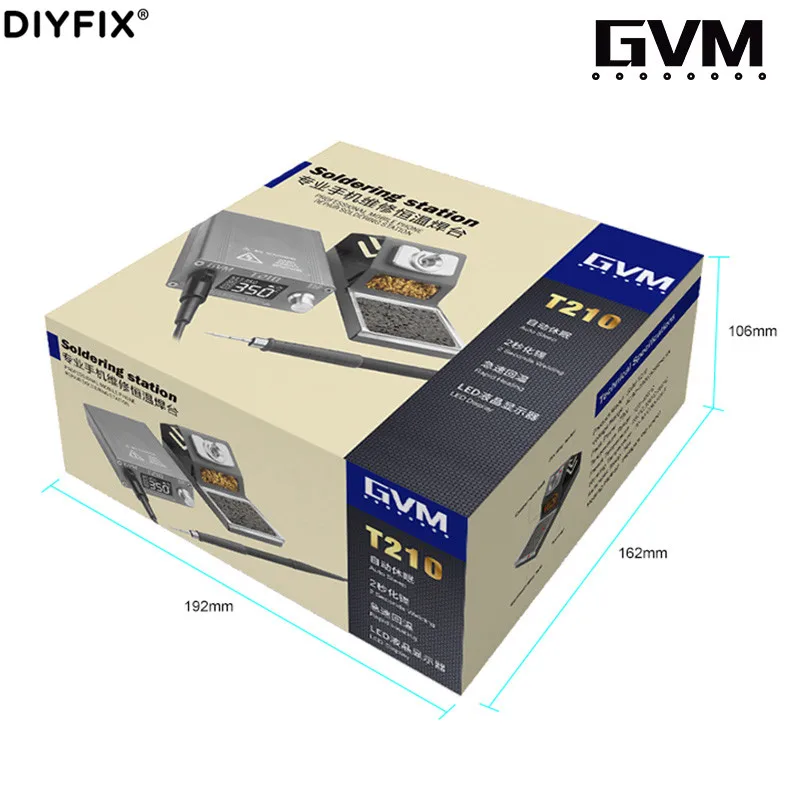 DIYFIX GVM T210 2S stagno di fusione riscaldamento rapido riparazione professionale del telefono cellulare stazione di saldatura a temperatura costante