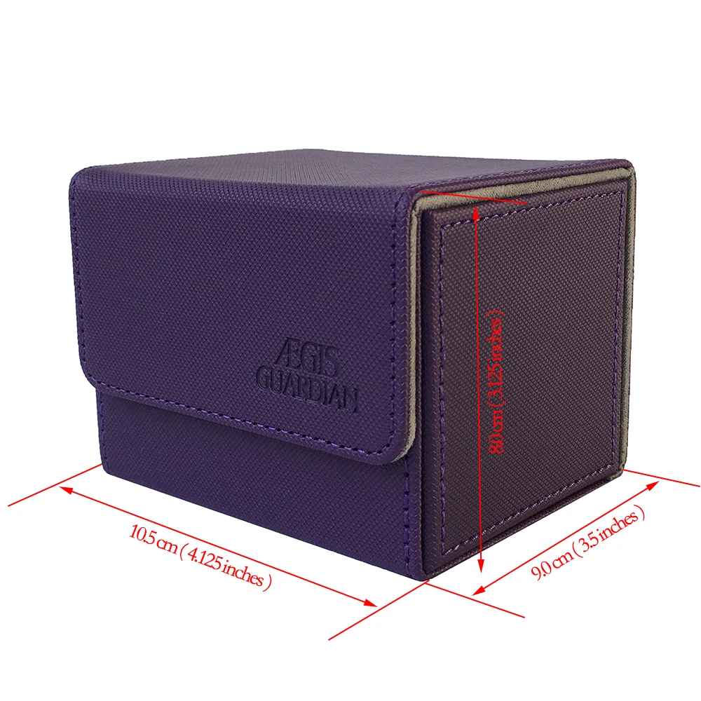 100+ AEGIS GUARDIAN Side-Loading Card Case Deck Box Mtg Yugioh TCG Binders: Purple